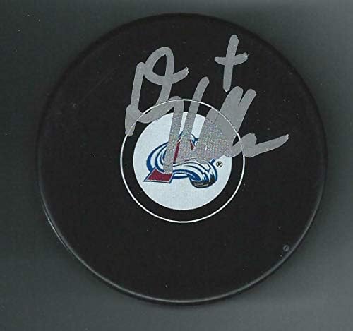 Дрю Хеллисон подписа Колорадо Аваланш Пак, Бостън Колидж Игълс - Шайби НХЛ с автограф