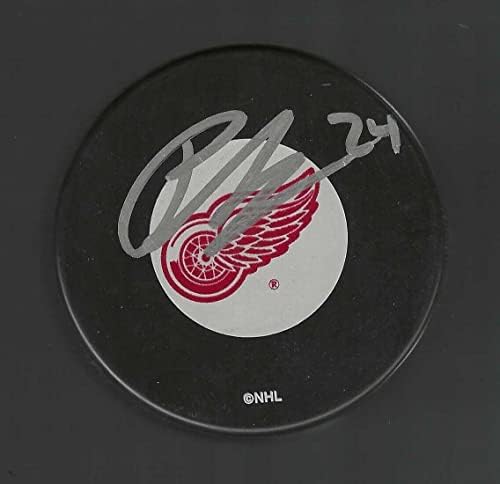 Пий Сутер Подписа на Миене с по-Голям логото на Детройт Ред Уингс - за Миене на НХЛ с автограф