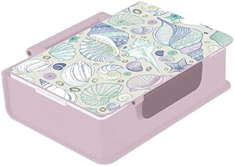 MCHIVER Seashell Bento Box Обяд-Бокс за възрастни с дръжка, Преносим Детски Контейнер за Обяд с Лъжица, Вилица, Херметически затворени