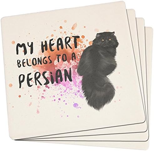 Моето Сърце принадлежи на Набор от Персийски котки от 4 Квадратни каботажните от пясъчник