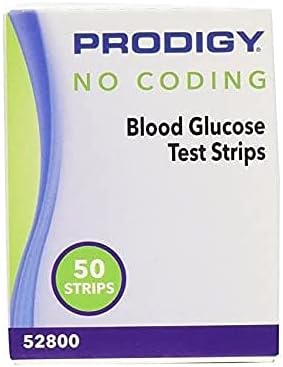 Тест-ленти Prodigy 52800 без кодиране нивото на глюкоза в кръвта, Кутия от 50 бара