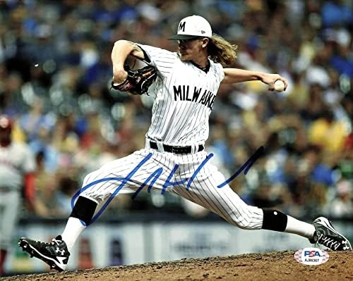 Джош Хейдер подписа снимка 8x10 с автограф на PSA / DNA Milwaukee Brewers - Снимки на MLB с автограф