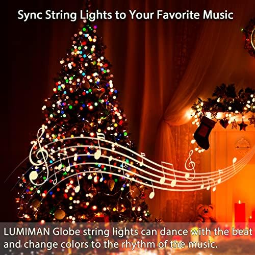 LUMIMAN Smart String Светлини Външни Непромокаеми 33 Подножието RGB-Гирлянди, с географски глобус, Променящи Цвета, с Дистанционно управление,