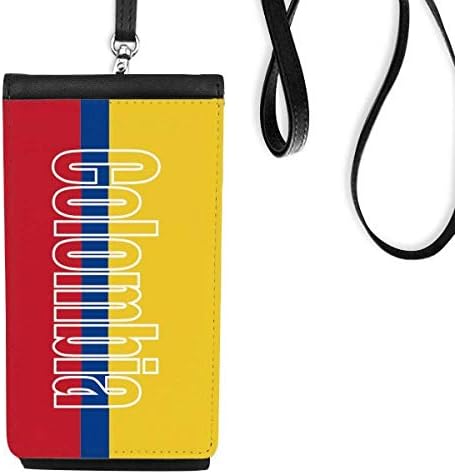 Флаг Колумбия Държава Телефона В Чантата Си Портфейл Окачен Мобилен Калъф Черен Джоба