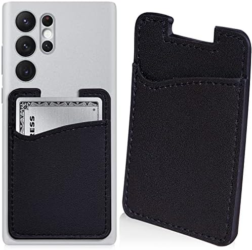 Кожен портфейл за телефон дизи creek designs - Черен калъф-стойка за кредитни карти - Привързана към iPhone и Android 3,5 x 3,7, лесно