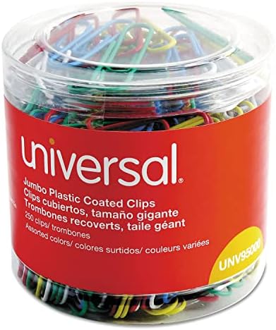 Универсални Кламер за хартия с Пластмасово покритие, Големи, Различни цветове, 250 / опаковка