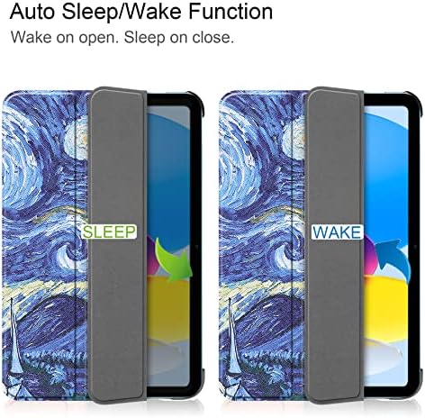 UUcovers Калъф за iPad на 10-то поколение 10,9 2022, Лека Тънка поставка, трикуспидалната smart-калъф с функция за автоматично събуждане /сън, от изкуствена кожа, Твърда задната ч?