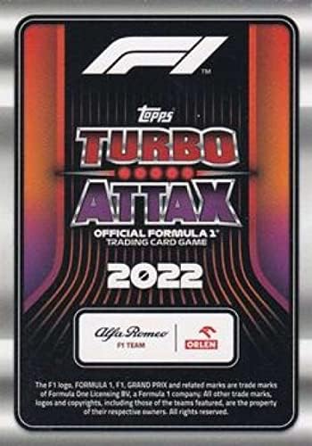 2022 Начело на Формула 1 Turbo Attax 83 Автомобил Alfa Romeo (Алфа Ромео) Официалната състезателна карта Формула 1 в в (NM или по-добър)