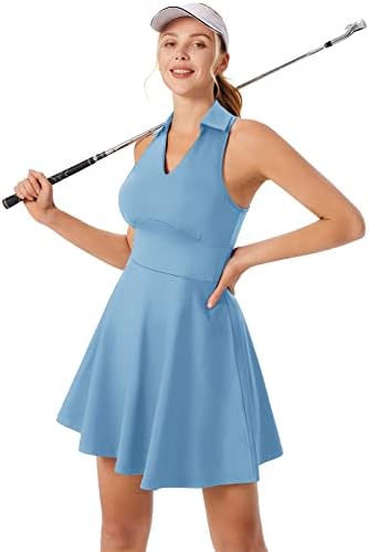 Женствена рокля за голф JACK SMITH, Теннисное рокля без ръкави с Вградени джобове за сутиен и Шорти за спорт