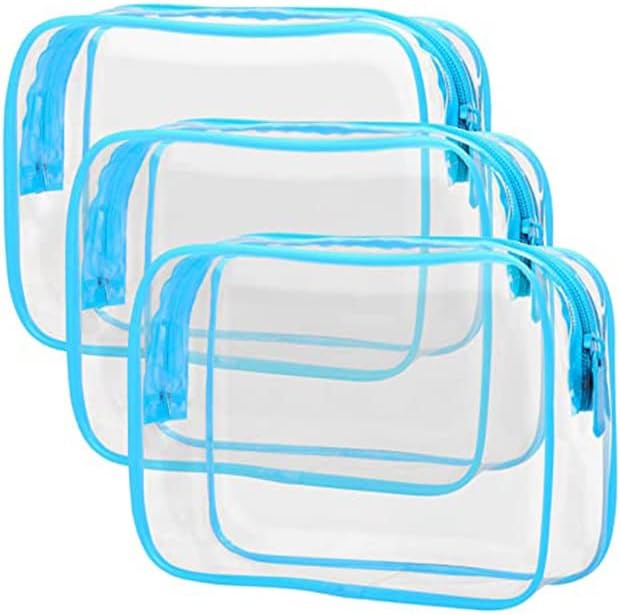 LXOSFF Прозрачна Чанта за Тоалетни принадлежности, Опаковане, 3 опаковки, Чанта за Тоалетни принадлежности, Чанта за пътуване, Косметичка