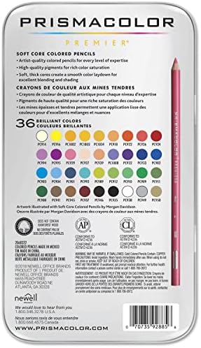 Цветни Моливи Prismacolor Premier с мека гръбначен мозък, 36 Опаковки