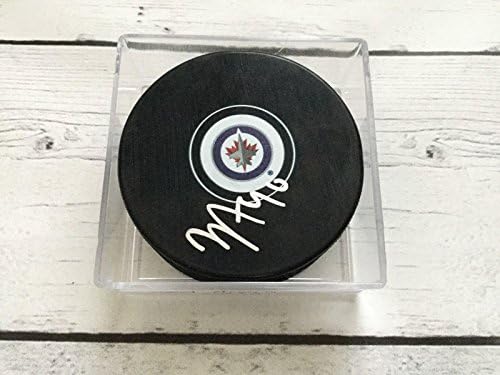 Джоел Армия подписа хокей шайба a Уинипег Джетс с автограф - Autograph NHL Pucks