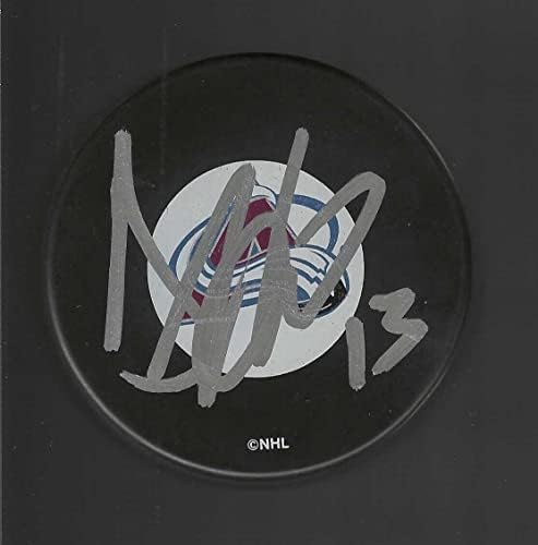 Дан Хиноте Подписа на Миене с по-Голям логото на Колорадо Аваланш - за Миене на НХЛ С автограф