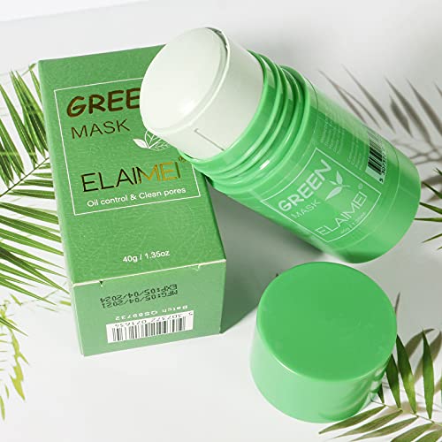 Почистваща Маска от зелен Чай ELAIMEI, 2 опаковки, Маска за контрол на Мазнини, Премахва Излишните мазнини и Задържа Влагата в кожата, Почистваща Глинена Маска от Зелен