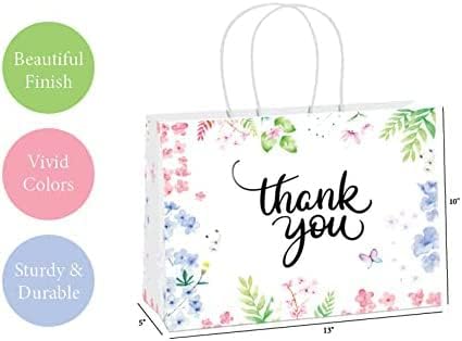 Лилави Подарък пакети Q & Crafts Thank You 25 X 13 x5 x10 Хартиени Торбички С дръжки С Цветен дизайн, Подаръчни пакети За Бизнес, Бутикови,