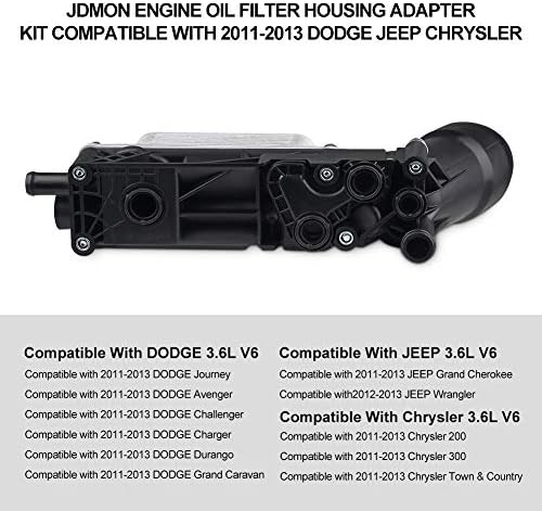 JDMON е Съвместим с Маслен радиатор на двигателя в събирането на Корпуса адаптер Маслен филтър Dodge Charger Wrangler Jeep, Chrysler