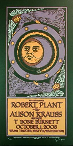 Плакат На Робърт Planta Алисън Краус Оригинални С Автограф Гари Хьюсто За Ситопечат