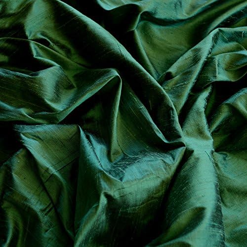 Переливающийся гора зелена коприна Dupioni, коприна тъкани, с ширина 44 инча