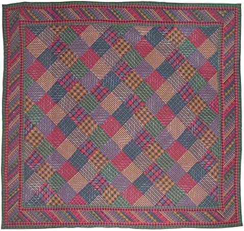 Стеганое одеяло Celtic Labrinyth Queen (85 Wx95 L), Вырезанное ръчно от блокове от памучен плат в стил мозайка