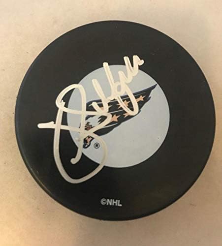 Бейзболни шапки с автограф на шайби Джим Шенфельда Вашингтон Кепитълс - Autographed NHL Pucks