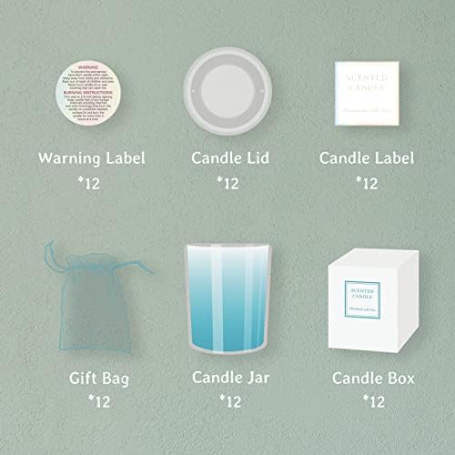 CandMak 6 унции на Стъклени Буркани за Свещи, 12 Опаковки на Насипни Празни Резервоари за Свещи Съдове с Прозрачни Капачки и Кутии за