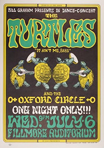 Плакат за концерт на The Turtles 1966, Филмор Auditorium * В отлично състояние* (BG-15)
