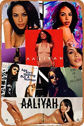 Табела на Aaliyah Плакат Метална Лидице Знак Ретро Стенен Декор 8x12 См