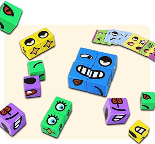 NooQee Изрази за Съвпадение на Блок Пъзели Образователни Игри Играчка Куб, което променя Лицето Блок за Деца от предучилищна възраст