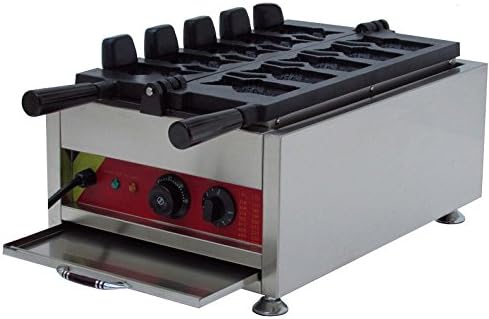 Универсална Машина за приготвяне на рибни Вафли Taiyaki с Незалепващо покритие за Търговски цели 110 В На 220 В, Електрически, 5 кухини, Откриващата се На 180°
